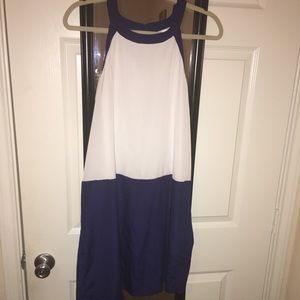 Color block halter dress